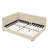 Mid-Century Full Bed Frame, Beige Velvet Upholstered For A Relaxing Bedroom And Living Room Experience Size Room, With Seat-1540188955