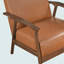 Chaise d'appoint rembourrée en similicuir brun avec coussin d'assise 1 pièce
