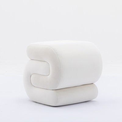 50cm Wide Velvet S-Shaped Solid Colour Footstool Ottoman