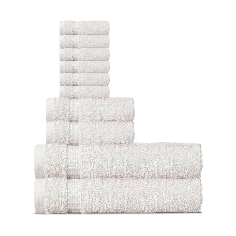 Ensemble de serviettes de luxe turques 10 pièces Hamptons, 100% coton turc, serviettes à séchage rapide, très absorbantes et ultra douces pour la maison et le spa