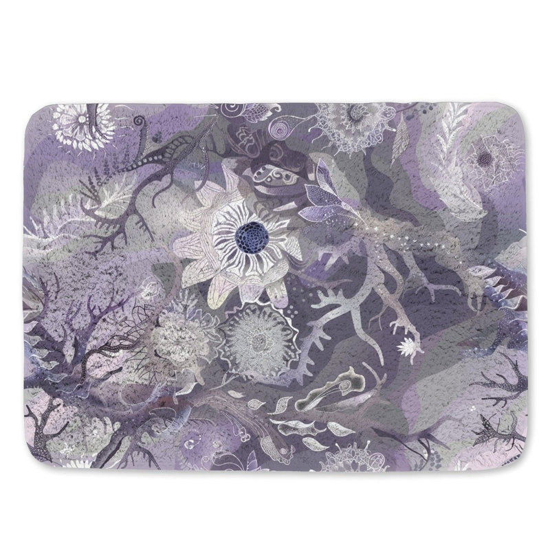 Bagneux Microfiber / Microsuede Non-Slip Bath Mat, 17"W x 24"L
