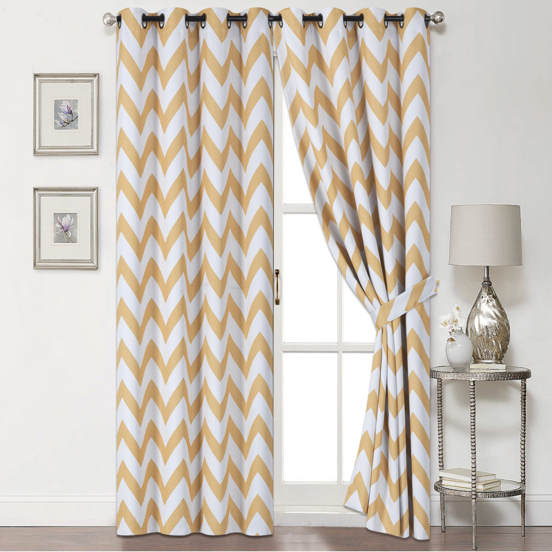 Blackout Single Curtain Panel, Yellow, 52" x 63"