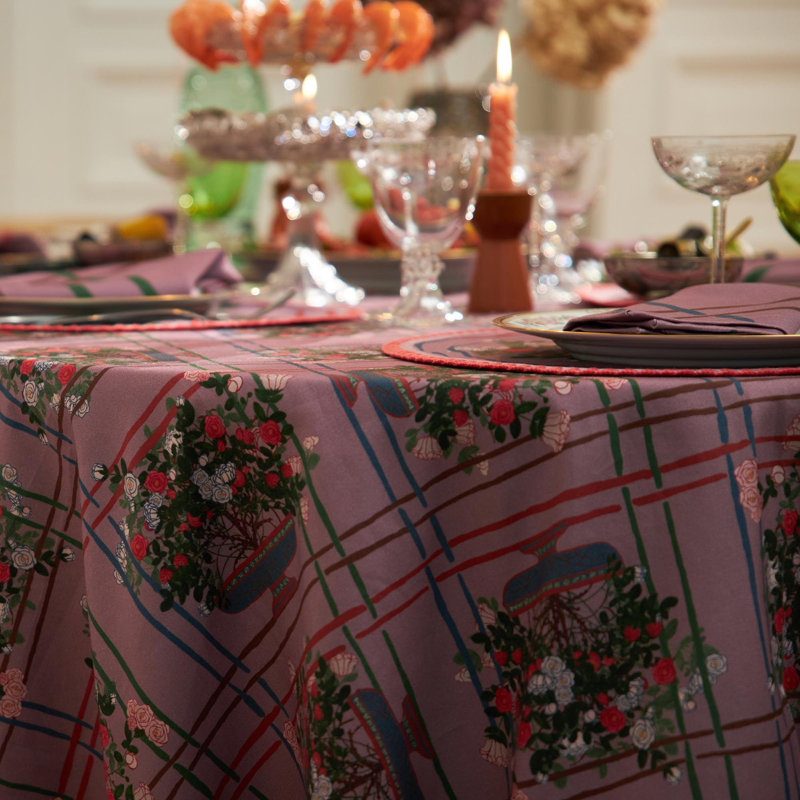 Tablecloth La Vie en Rose, 98.5" x 98.5" Square