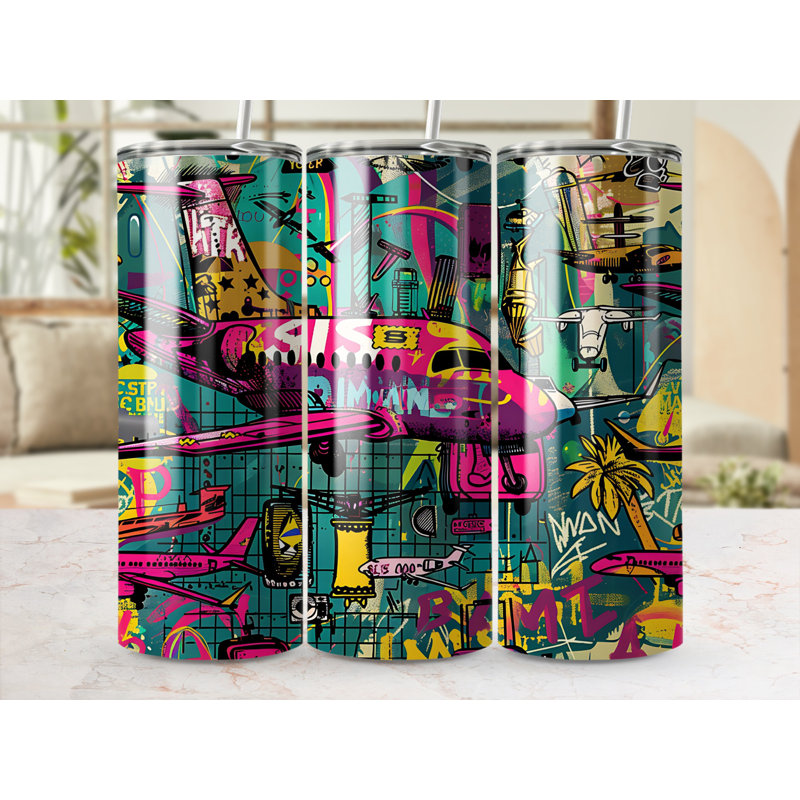 Choose Handmade Tumblers 591ml Vacuum Insulated Stainless Steel (18/8) Travel Tumbler with Straw