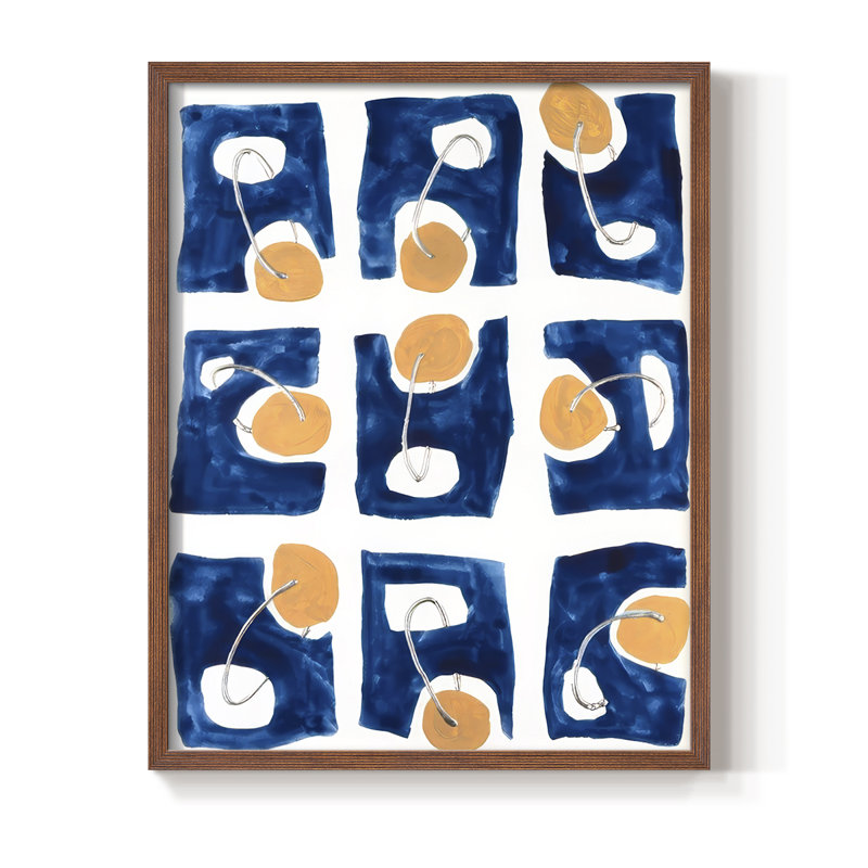 Abstract Abstract II, reproduction encadrée - bois massif, H 30 po x l 24 po, Noyer
