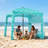 Beach Cabana, 6 x 6 ft Beach Canopy with Side Wall, UPF 50+ Protection Easy Setup Cabana Tent with Sand Pockets, Large Portable Shade Sun Shelter, Outdoor Umbrella for Whole Family & Friends