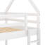 Lit simple superposé simple au-dessus de simple, lit maison avec échelle, blanc