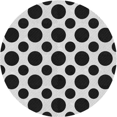 Tapis noir à pois