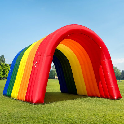 Inflatable Promotional Tunnel Entrance with Internal Blower, Colorful Sports Tunnel for Events and Brand Exposure (Multicolor, 16x10x10FT)