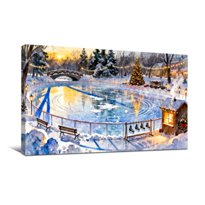 Christmas Winter Ice Rink Christmas Scene