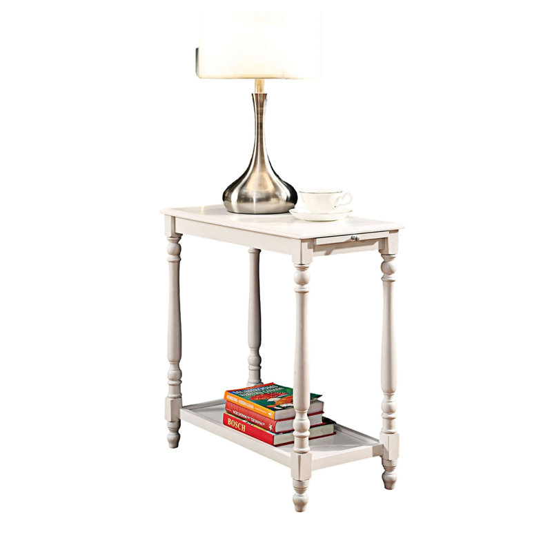 Table d'appoint pour canapé avec tablette ouverte