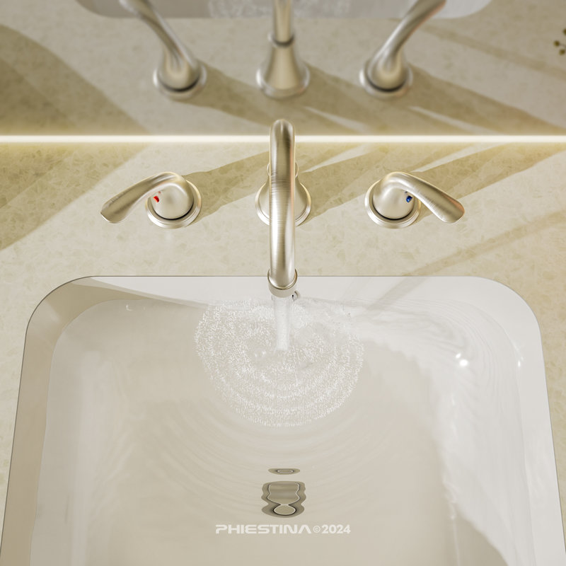 2-handle Bathroom Faucet with Drain Assembly