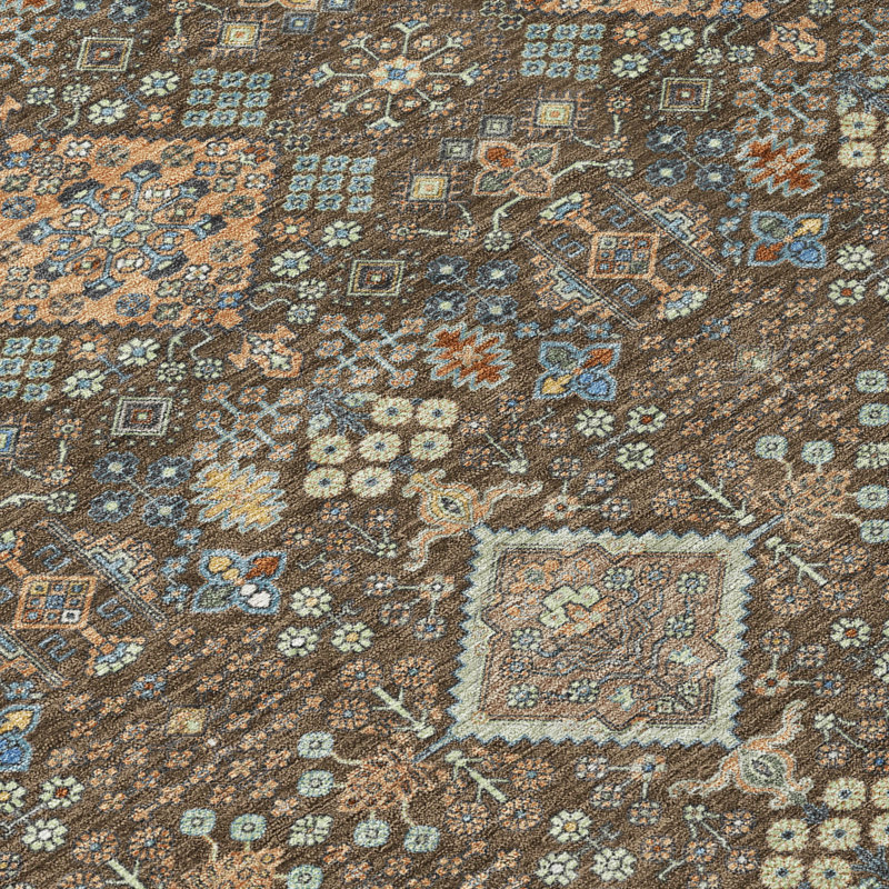 Tapis lavable à la machine intérieur / extérieur ACN2478, Chocolat, 8 pi x 10 pi