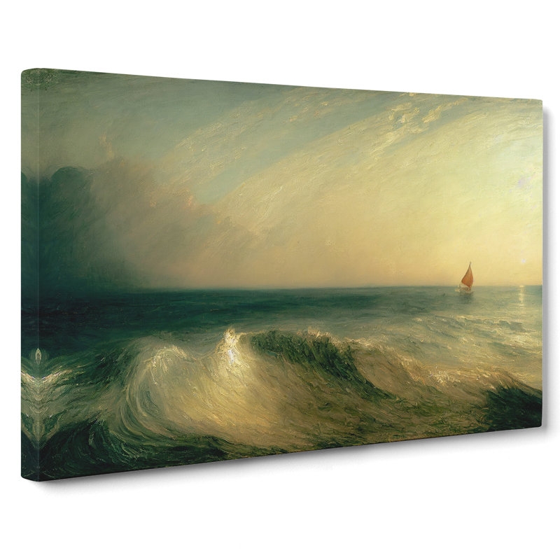 Moody Sailing Boat - Wrapped Canvas, 40cm H x 60cm W x 3cm D