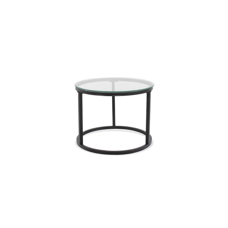 Coffee Table, Clear white glass, Black matt