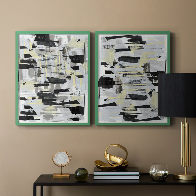 «Tiles & Texture Abstract Angles III», reproduction encadrée de qualité supérieure - prête à être accrochée - aucun clou requis - aucun clou requis