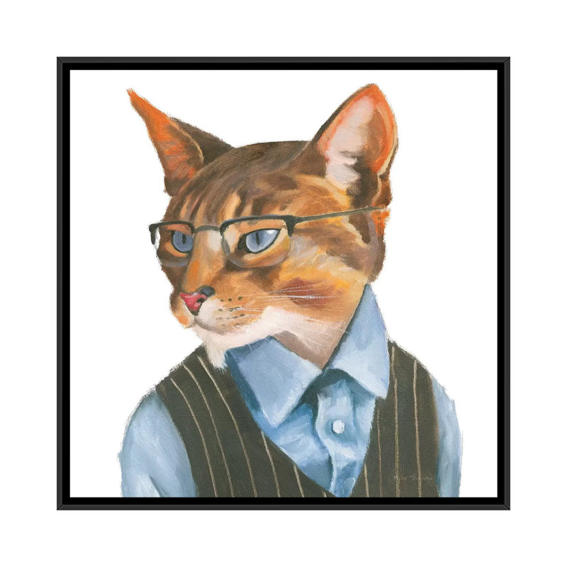 « cattitude iv » par myles sullivan, reproduction d’impression sur toile tendue, H 18 po x l 18 po x P 1,5 po, Pas de tapis