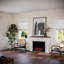 Modern Ember Sabrina Smart Electric Fireplace Mantel Package | 33” Firebox Heater | Sleek Design W/Walnut Finish Mantel
