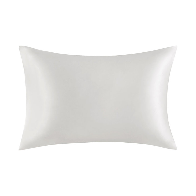 Taie d'oreiller simple en soie 100% mûre Gracie Mills Mirabel, Blanc