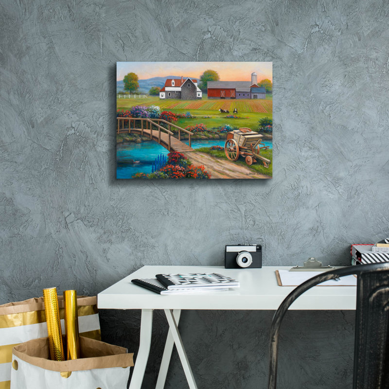 Ophelia & Co. «Sweet Serenity Farm» par John Zaccheo, art mural sur toile, 54 po x 40 po, H 12 po x l 16 po x P 0,75 po
