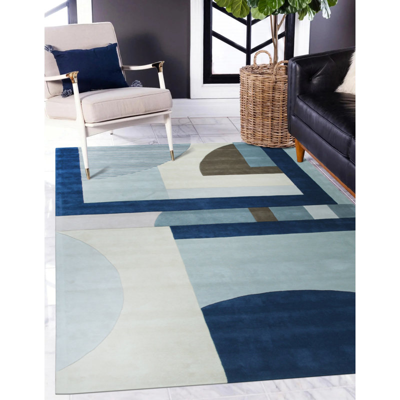 Tapis multicolore en laine touffeté à la main Eyvind, Rectangle 6 pi x 9 pi