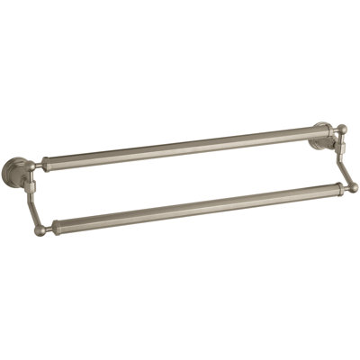 Pinstripe Double 26.25" Wall Mounted Towel Bar