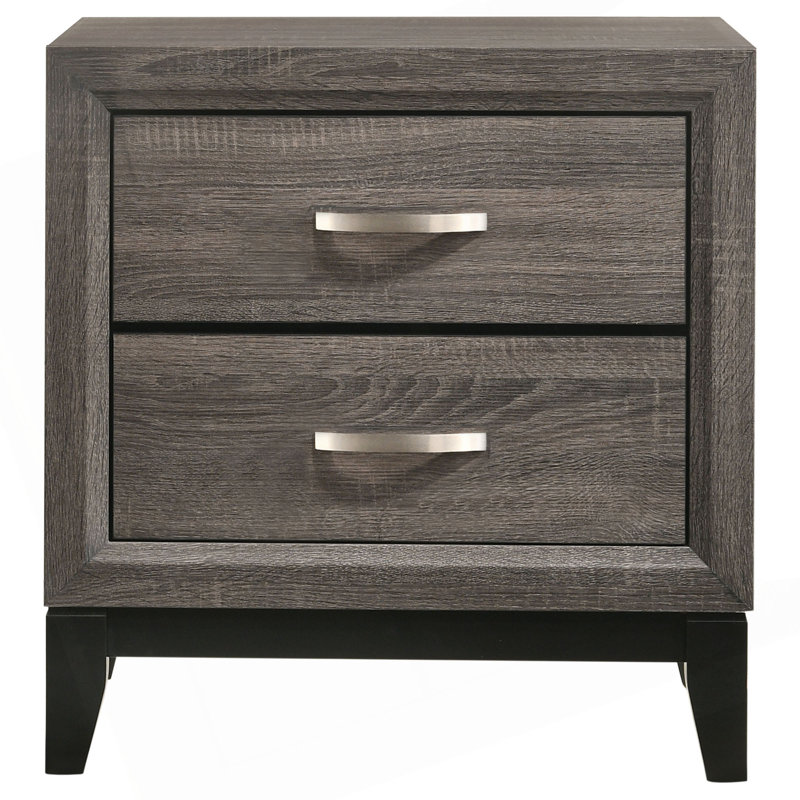 Stephan Grey Oak 2-Drawer Nightstand