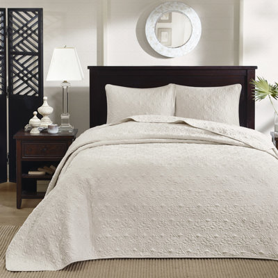Couvre-lit réversible crème simple - Le matelas convient parfaitement au rembourrage en coton pré-lavé et comprend 2 taies décoratives avec un motif de surpiqûre surdimensionné avec un rembourrage douillet au design attrayant