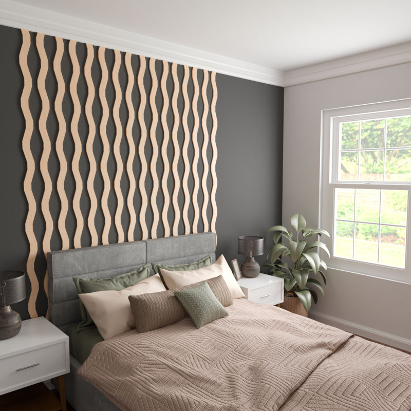 Brazos 47" Alder Wood Decorative Slat Wall Panel Kit