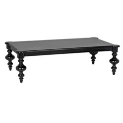 Noir Hand Rubbed Black Graff Solid Wood Coffee Table