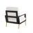 Upholstered  Accent Chair, Velvet Lounge Arm Chair With Solid Wood Frame, Living Room Chairs With Metal Legs For Reading Chair For Balcony, Living Room And Bedroom, White-1071072604