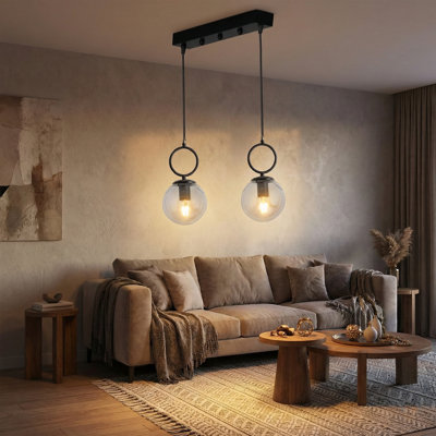 Luminaire suspendu sphère linéaire 2 lumières Kensington