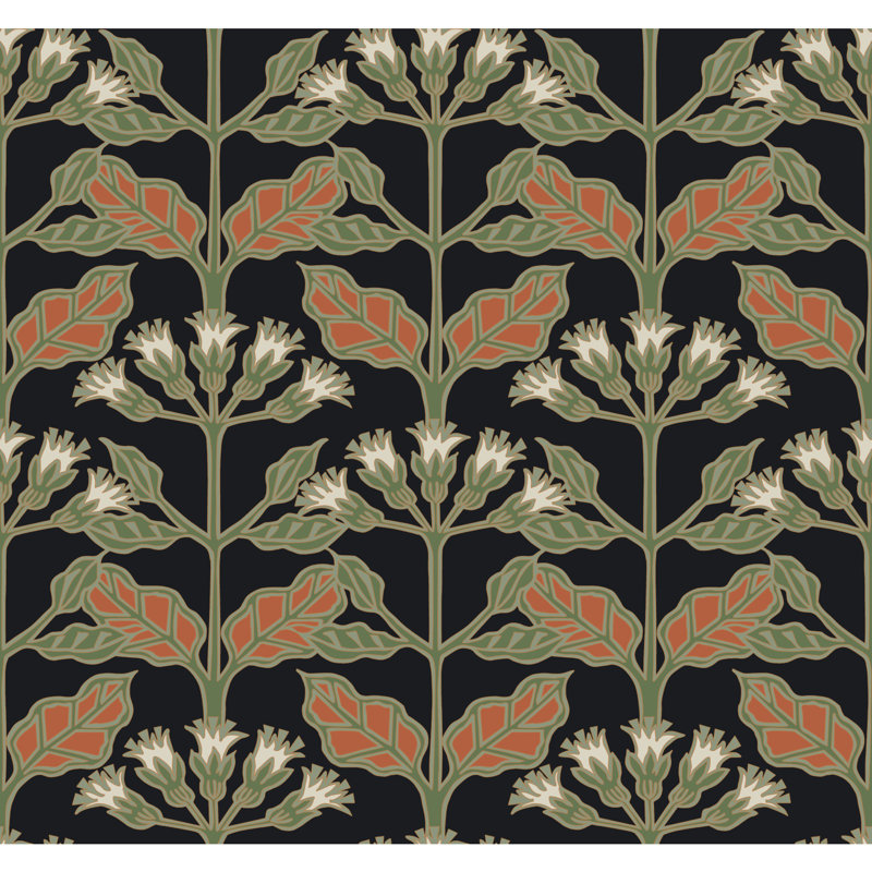 Floral Double Roll, Black/Multi
