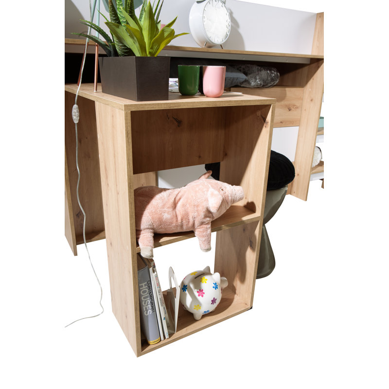 Loft Bed Carty, Artisan Oak/Black