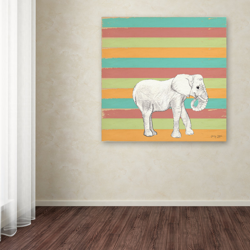 « éléphant ii », art sur toile, H 14 po x l 14 po