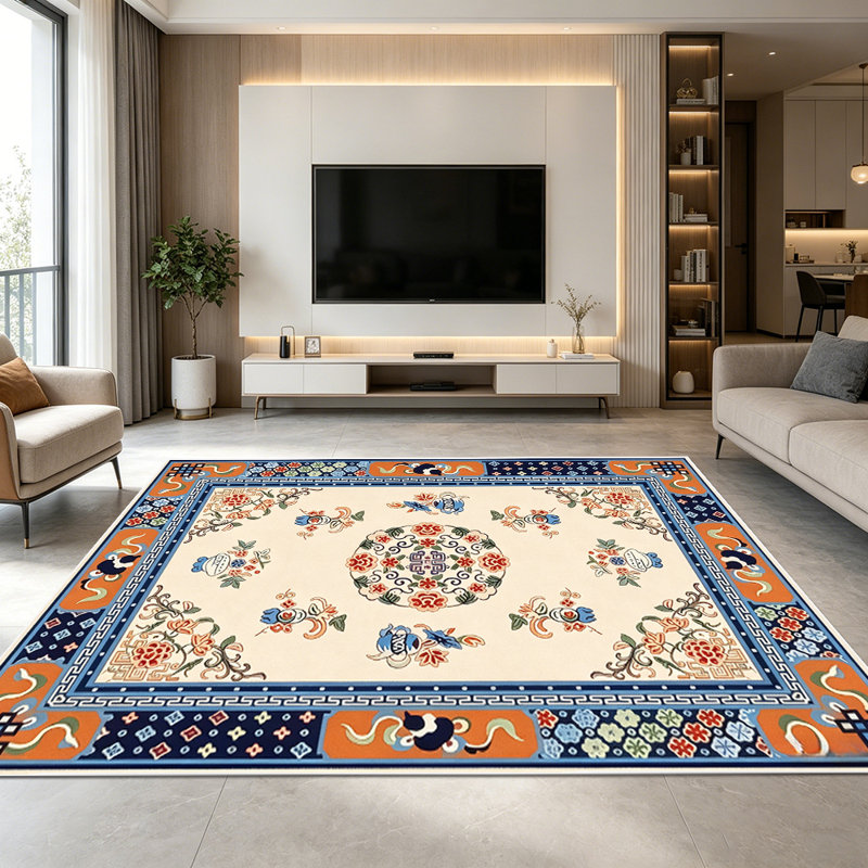 1PC Vintage Persian Bohemian Floral area rugs for Living Room, Soft and Comfortable, Suitable for all seasons, easy-to-maintain, machine washable Indoor floor mat, Under Table Farmhouse suitable for dining table, bedroom, entryway, kitchen, home