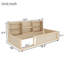 Lit plateforme simple en bois avec barrière de sécurité et tablettes de rangement latérales-481940281
