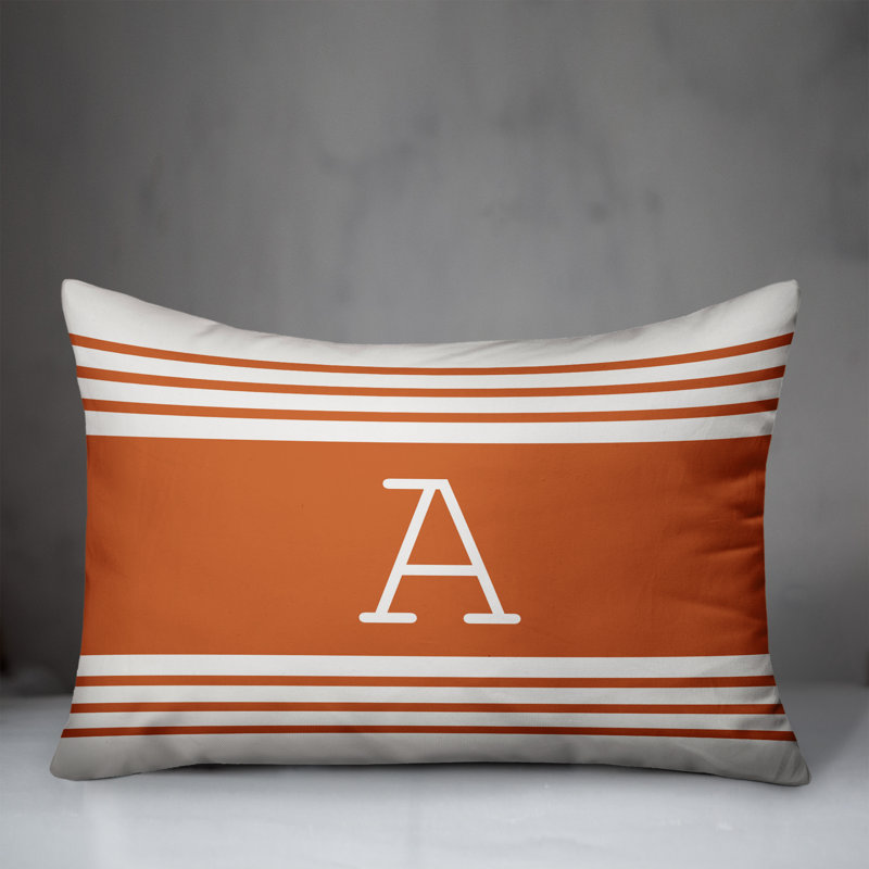Striped Throw Pillow, A, Orange