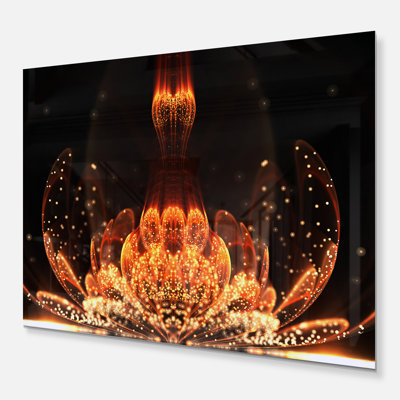 «Bright Orange Brighty Fractal Flower», impression sur toile tendue