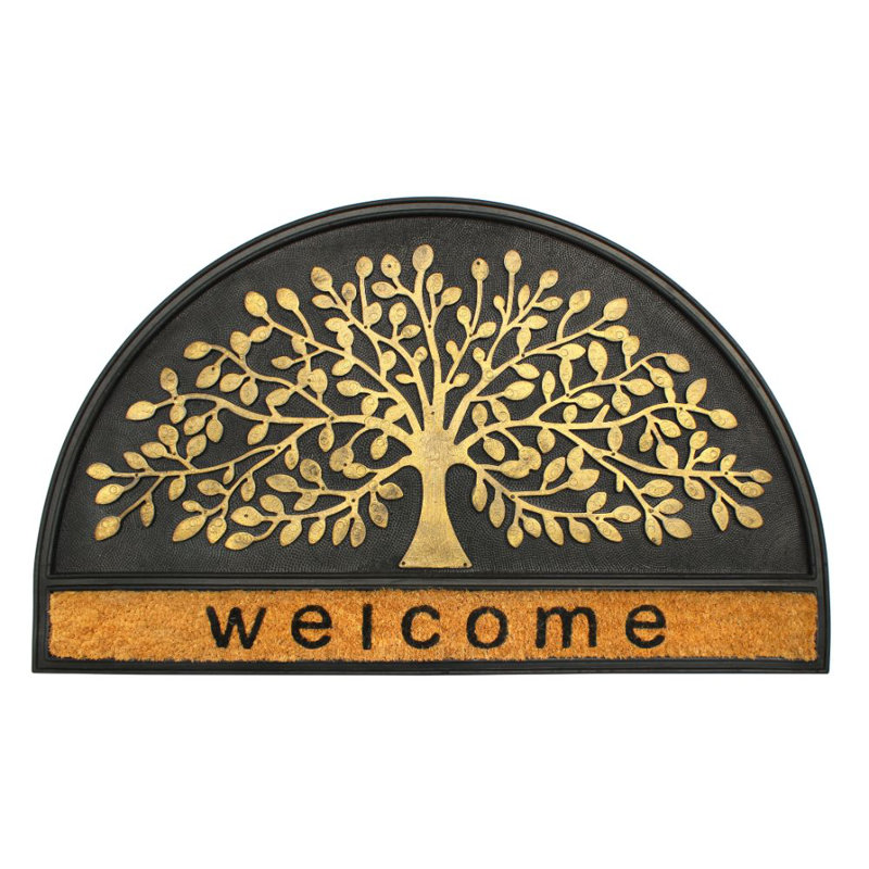 Tapis d'extérieur antidérapant en caoutchouc 30 po x 18 po Tilbrook Welcome Tree