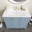 36 po X P 18 po P x 34 po Meuble-lavabo autoportant à simple cuve H avec plateau en marbre de culture blanc-539127288