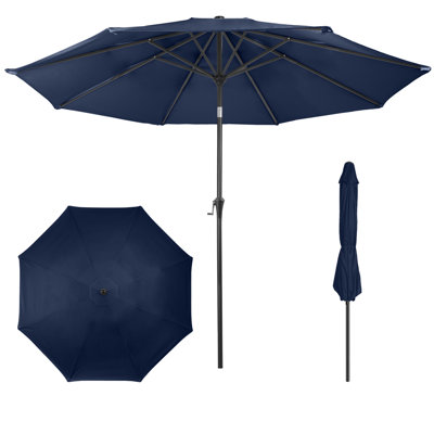 Kelton 10' W Crank Lift Auto-Tilt Patio Umbrella