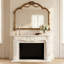 Miroir mural arqué antique avec cadre en métal Baroque-661619687