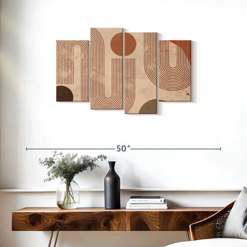 Abstract Boho 4 Pieces, 22" H x 36" W x 1" D