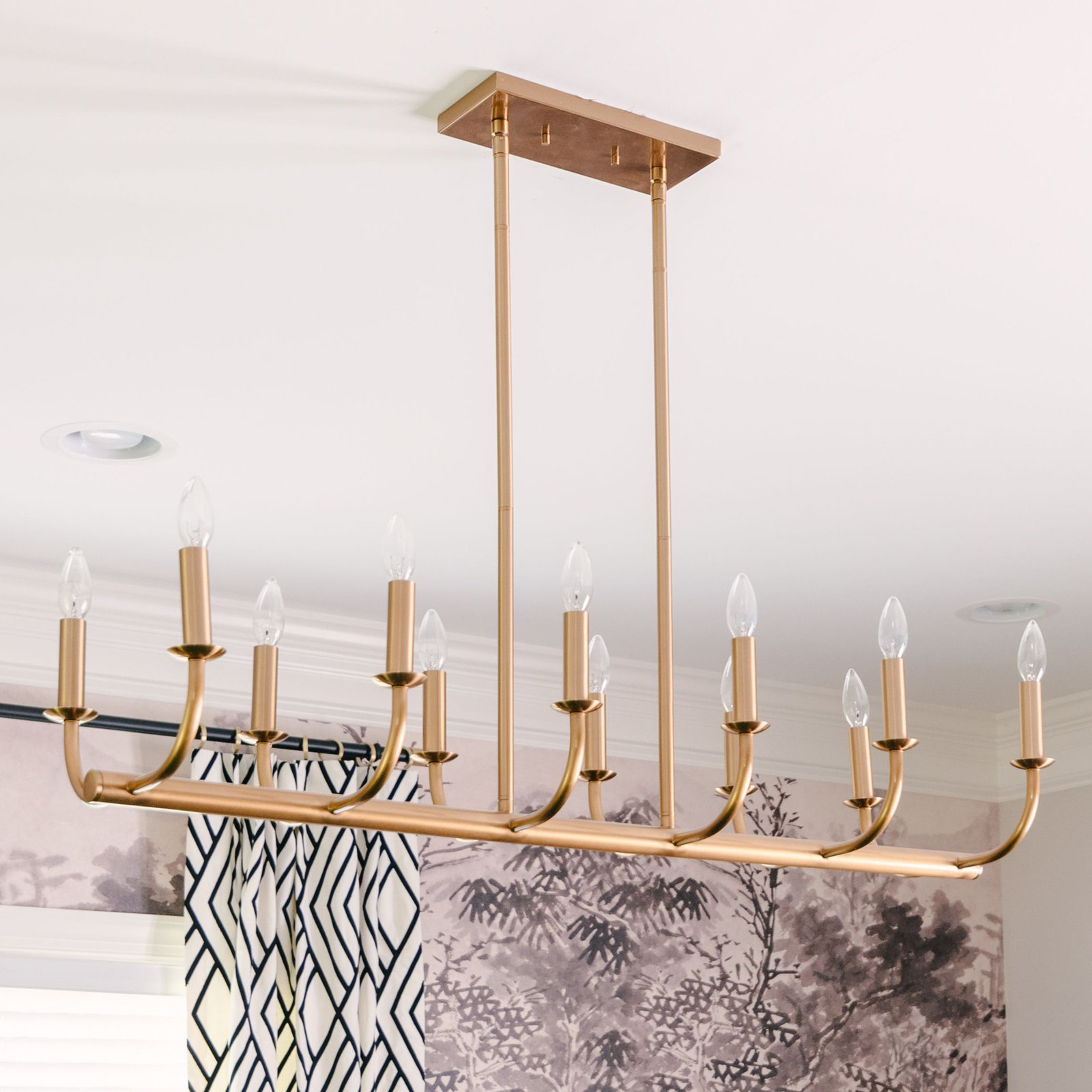 Gilmour Dimmable Stainless Steel 12-Light Pendant, Gold