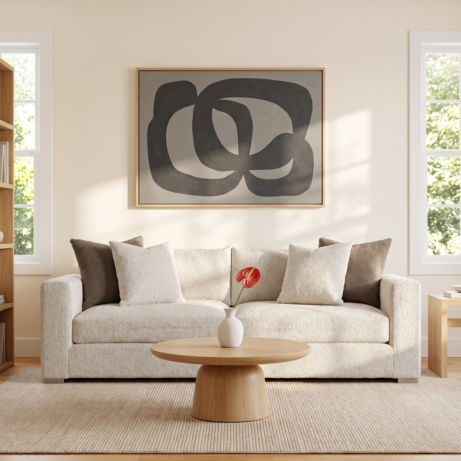 Helena 96'' Upholstered Sofa, Cream Boucle 1146-002