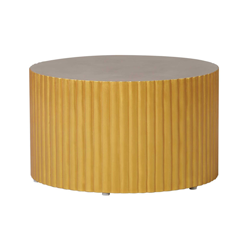 Perpetual Outdoor Round Coffee Table, Slate Gray/Gold