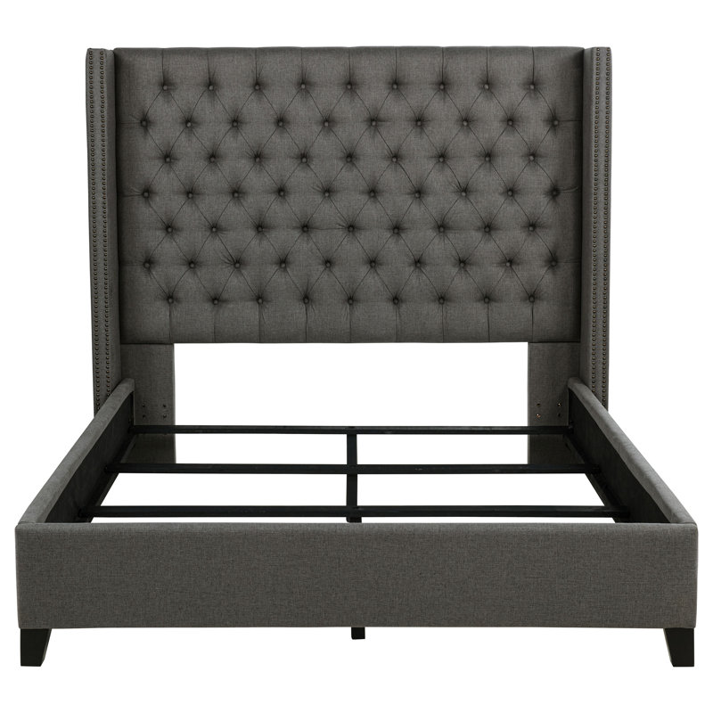 Lit de banc rembourré Bancroft gris Eastern, Double