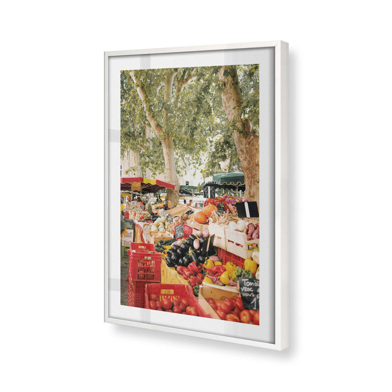 «Market Treasures», dans un cadre doré poli, Cadre simple blanc opaque, H 21 po x l 17 po x P 1,25 po