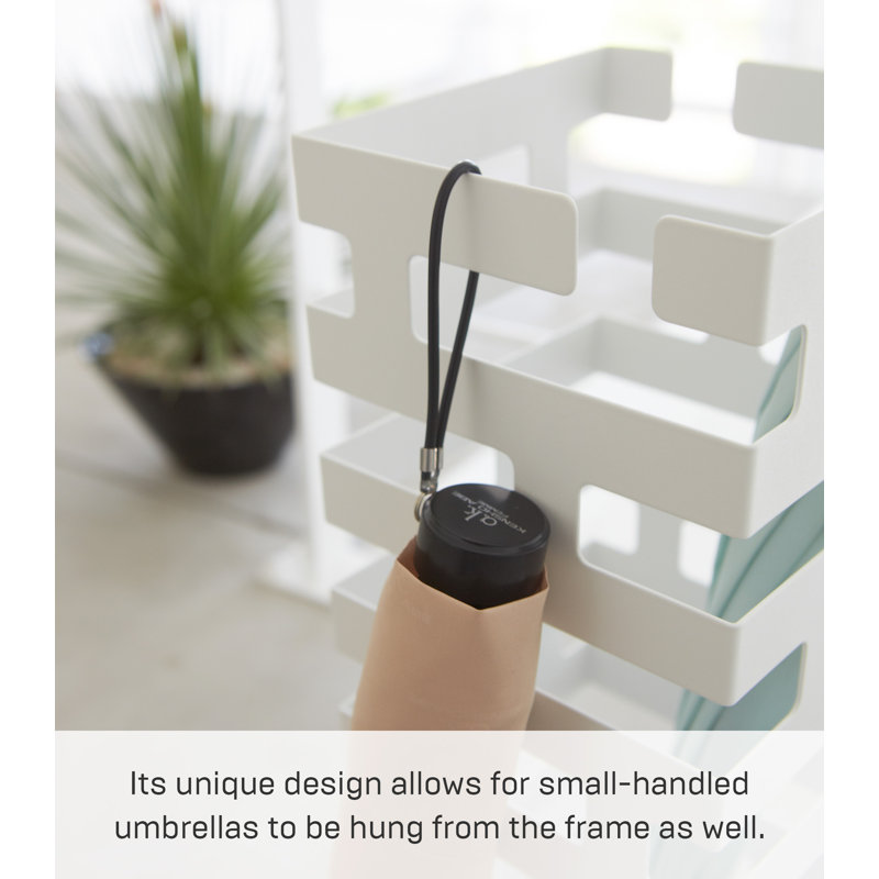 White Steel Brickwork Umbrella Stand for 8 Umbrellas